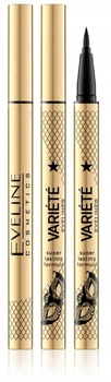 Водостойкая подводка-фломастер для глаз Eveline Cosmetics 24h Ultra Black Waterproof Variete Eyeliner