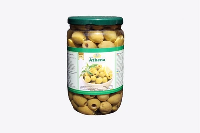 Оливки Athena зеленые без косточки стекло 700/360 гр.