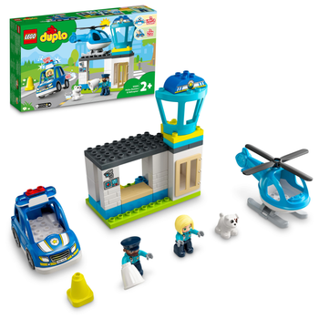 Zestaw klockow LEGO DUPLO Town Posterunek policji i helikopter 40 elementow (10959)
