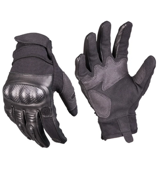 Перчатки тактические кожаные полнопалые Mil-tec с защитой черные (12504402_XL) размер XL