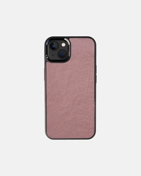 Чохол Kartell із рожевої шкіри страуса без фолікул для iPhone 13