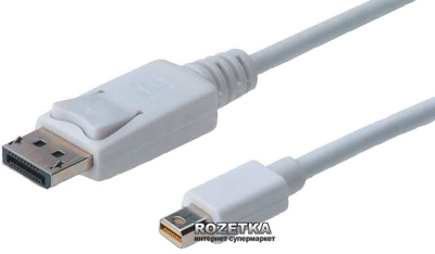 Kabel Digitus mini DisplayPort - DisplayPort (AM/AM) 3 m Biały (AK-340102-030-W)
