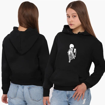 Худи женский парный Скелеты (8921-3958) XL Черный