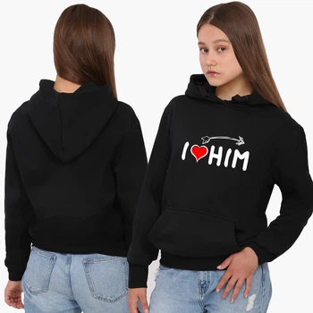 Худи женский парный Я люблю его/ее (8921-3952) XL Черный