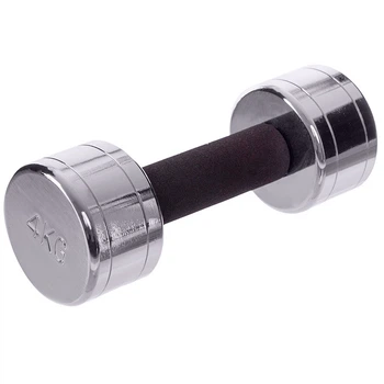Стальная гантель U-Power Chrome 1х4 кг Silver Black (U17011)