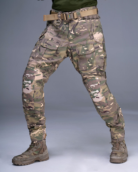 Тактические штурмовые штаны UATAC Gen 5.2 XXL Мультикам Лес с наколенниками