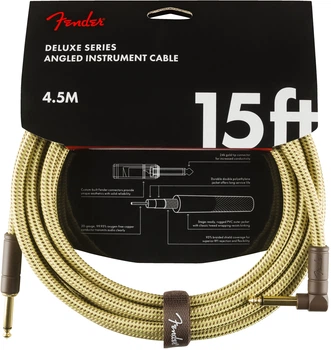 Кабель інструментальний FENDER CABLE DELUXE SERIES 15' ANGLED TWEED (228454)