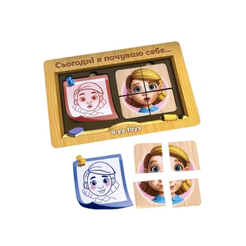 Деревянный пазл-сортер Ubumblebees 36 деталей Эмоции многоцветный (556880)