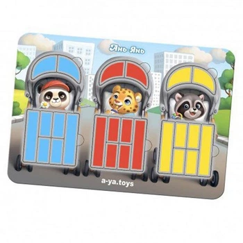 Деревянный пазл-сортер Ubumblebees 27 деталей 12 карточек цветной (556892)