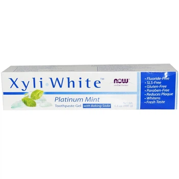 Зубная паста-гель с мятой и пищевой содой NOW Foods (Platinum Mint Toothpaste Gel) 181 г NOW08091