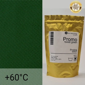 Темно-зелена низькотемпературна фарба-барвник для тканини, Proline Promo "Forest green" 150 г