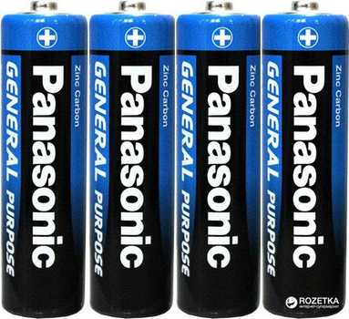 Батарейка ААА LR03 минипальчиковая солевая PANASONIC, батарейки солевые (4 шт/пленка)