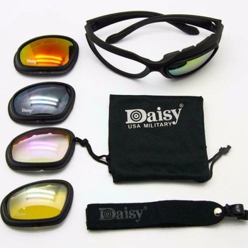 Тактичні окуляри з поляризацією велосипедні спортивні DAISY С5 4 комплекти змінних лінз чохол (ol-4c5)