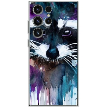 Силіконовий чохол BoxFace Samsung Galaxy S23 Ultra (S918) Акварельний єнот (45778-up1134)