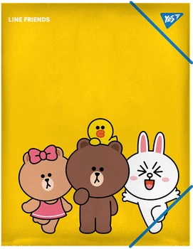 Папка YES A4 на резинке Line Friends (492098) (5056574401250)