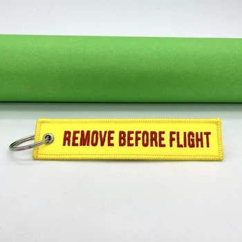 Брелок Remove Before Flight Желтый с Красным