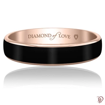 Обручальное кольцо DIAMOND of LOVE "Калейдоскоп &nbsp;Любви: Сияние" мужское в розовом золоте, 19,5р