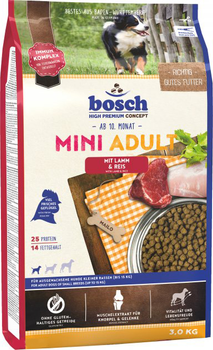 Sucha karma dla psów małych ras BOSCH HPC Mini Adult z jagnięciną i ryżem 3 kg (4015598013055)