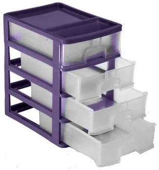 Мини комод А4 R-Plastic 10319 на 4 ящика Фиолетовый