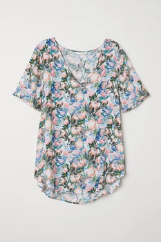 Блузка H&M 0626813 квіти 34 Біла