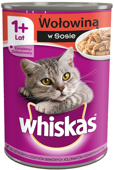 Mokra karma dla kotów WHISKAS z wołowiną w sosie - puszka 400g (5900951020902)