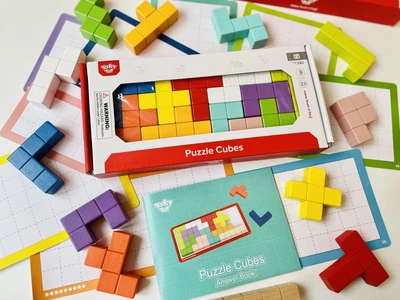 Дерев'яна головоломка 3D Монтессорi Puzzle Cubes Tooky Toy Катаміно 360806124