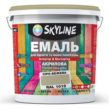 Емаль для підлоги акрил-поліуретанова SkyLine RAL 1019 3 л Сіро-бежева (1724065160_rozetka)