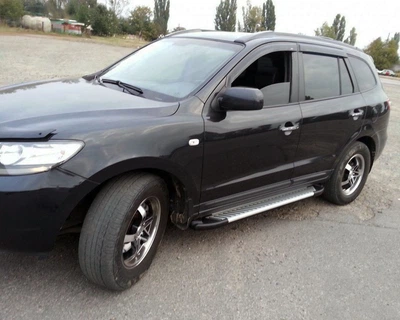 Боковые пороги для Hyundai Santa Fe 2 (2006-2012 гг), алюминиевые пороги