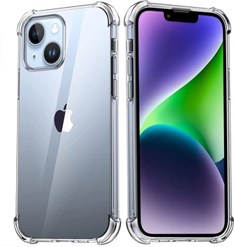 iPhone 14 Plus чехол прозрачный силикон Military Grade - Gisolo