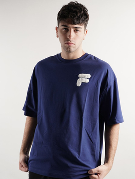 T-shirt męski luźny Fila FAM0140-50016 XL Niebieski (4064556334015)