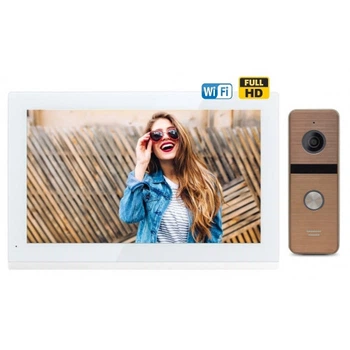 Комплект домофона CoVi Security TAB-10 FHD Wi-Fi White + Iron FHD Bronze