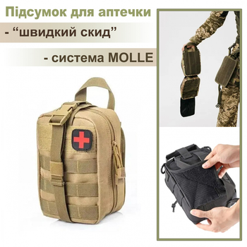 Підсумок під аптечку на системі Molle Namche Bazaar A87 швидке скидання кольору койот