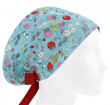 Медицинская шапочка женская HeadwearUniverse универсальная принт Земляника