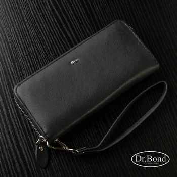 Большой женский кошелек Classic из натуральной кожи DR. BOND W38 черный