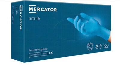 Перчатки нитриловые Mercator Nitrile нестерильные неопудренные голубые L (44914063)