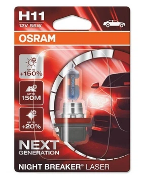 Галогенная лампа Osram H11 Night Breaker Unlimited NG 64211NL блистер 12V 55W +150% (02174)