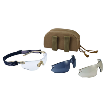 Тактичні окуляри зі змінними лінзами, Combat Kit, Bolle Safety, Coyote