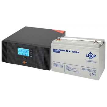 Комплект резервного живлення logicPower ДБЖ + мультигелева батарея LPM-PSW-1500VA + AGM LPM-MG 12V - 100 Ah