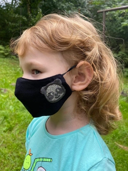 Дитяча захисна маска для обличчя "Панда" чорна