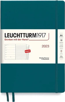 Щотижневик з місцем для записів Leuchtturm1917 на 2023 рік Composition B5 17,8 x 25,4 см тихоокеанський зелений