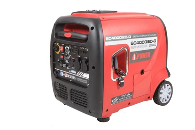 Инверторний генератор 3,8 Квт двухтопливный SC4000iED-O А-ipower с электро стартом на колесах с ручкой для перевозки