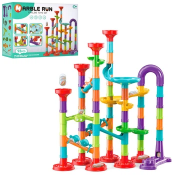 Конструктор динамічний MARBLE RUN 8802 Гірка-лабіринт з кульками та катапультою, 93 деталі