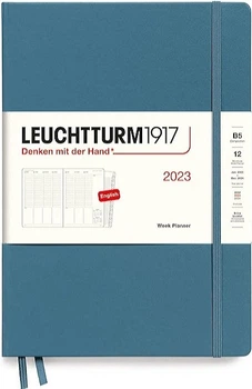 Щотижневик вертикальний Leuchtturm1917 на 2023 рік Composition B5 17,8 x 25,4 см сіро-синій