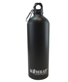 Фляга тактическая армейская алюминиевая KOMBAT UK ВСУ (ВСУ) Aluminium Water Bottle 1000ml черный (OPT-2761)