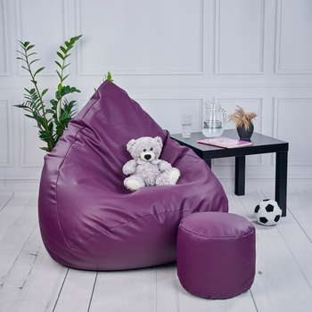 Крісло пуф груша KidsBunkBed розмір 75х75х100 см колір фіолетовий