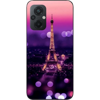 Силиконовый чехол SMTT для Xiaomi Poco M5 с картинкой Париж ночью