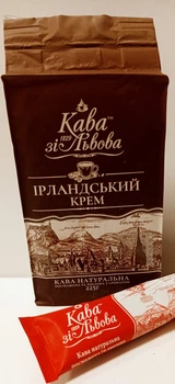 Ароматизована натуральна мелена кава Ірландський крем Кава зі Львова 225г + стик меленої кави Еспресо 9г