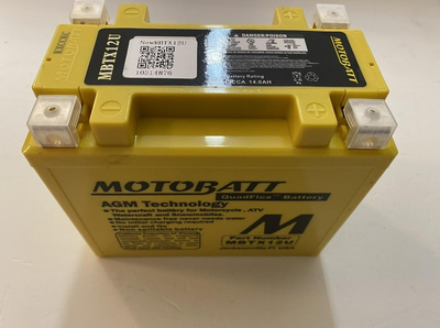 Акумулятор MOTOBATT MBTX12U AGM 12V 14Ah 210A 151x87x130 мм вага 4,4 кг (YTX12-BS, YTX14-bs)