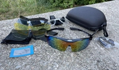 Тактические баллистические спортивные защитные очки Oakley Polarized (5 сменных линз) c поляризацией + чехол