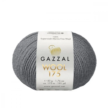 Пряжа Gazzal Wool 175 301-Серый
